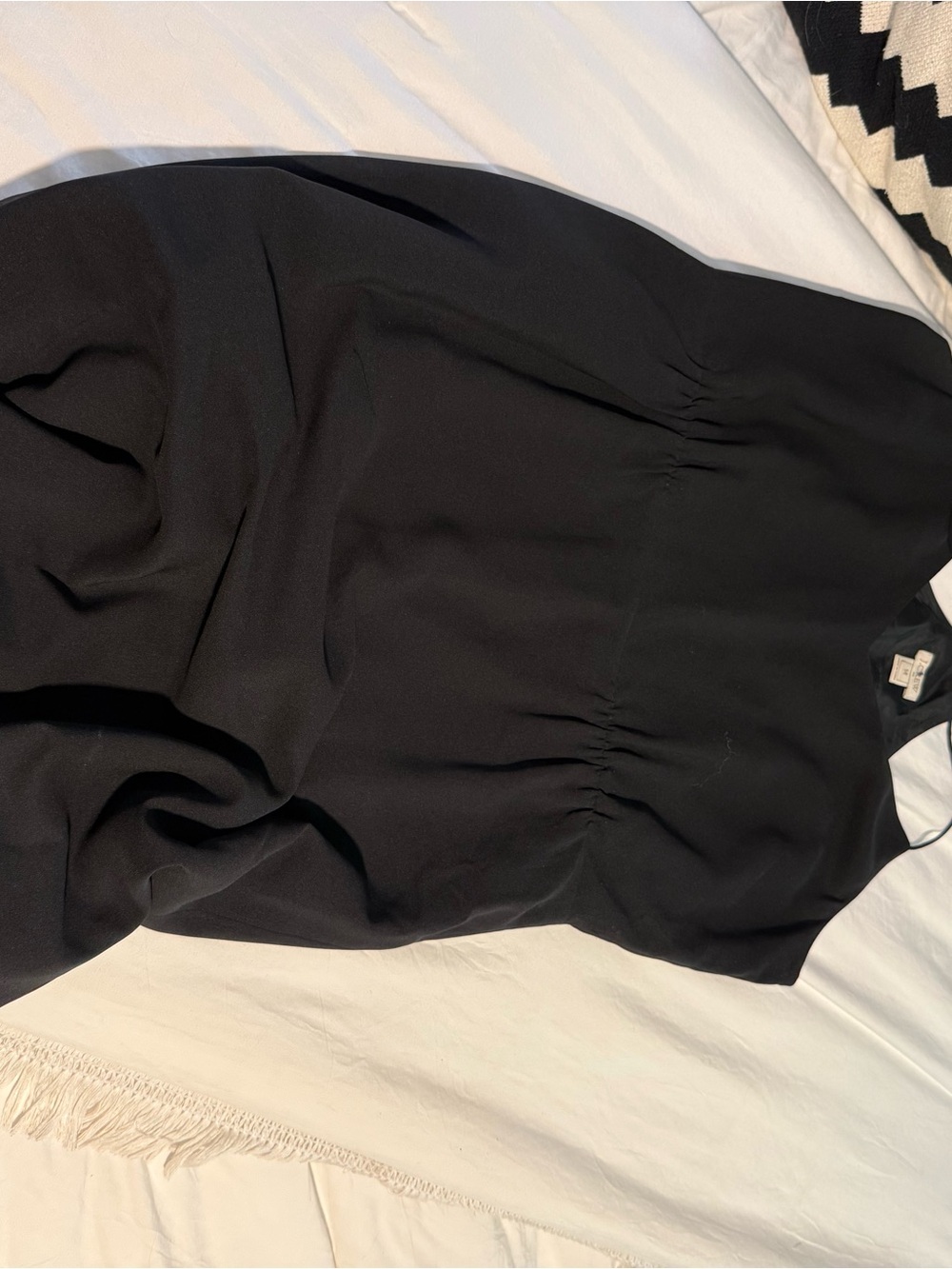 J. Crew Black Sleeveless Gathered-Waist maxi dress
